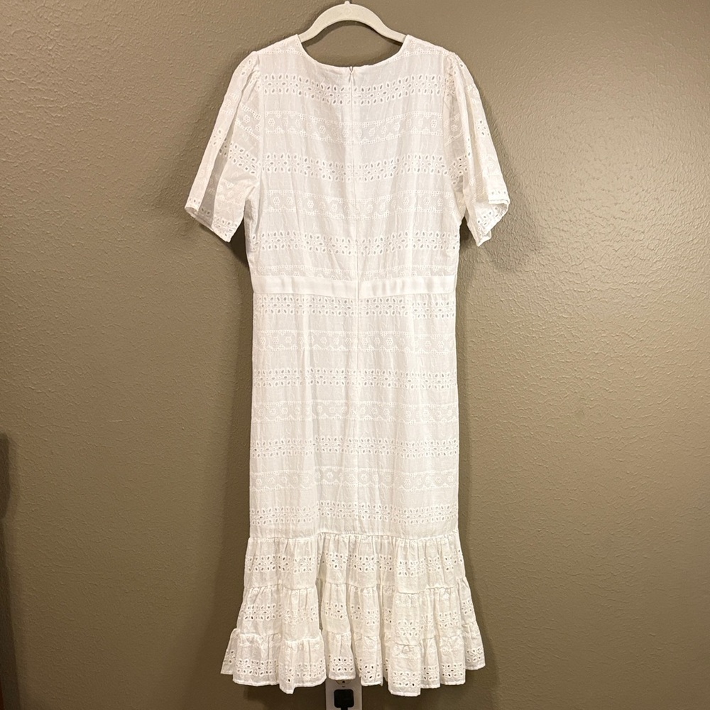 Hayden White Eyelet Midi Dress - Picture 8 of 11